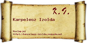 Karpelesz Izolda névjegykártya